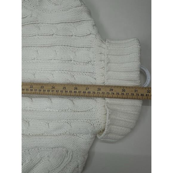 Donna Salyer Fabulous Furs Faux Womens Sweater Size XL White Knit Turtleneck - Picture 9 of 11